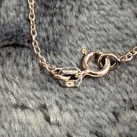 Vintage Sterling Silver & Cubic Zirconia Double Heart Necklace - Picture 9 of 15